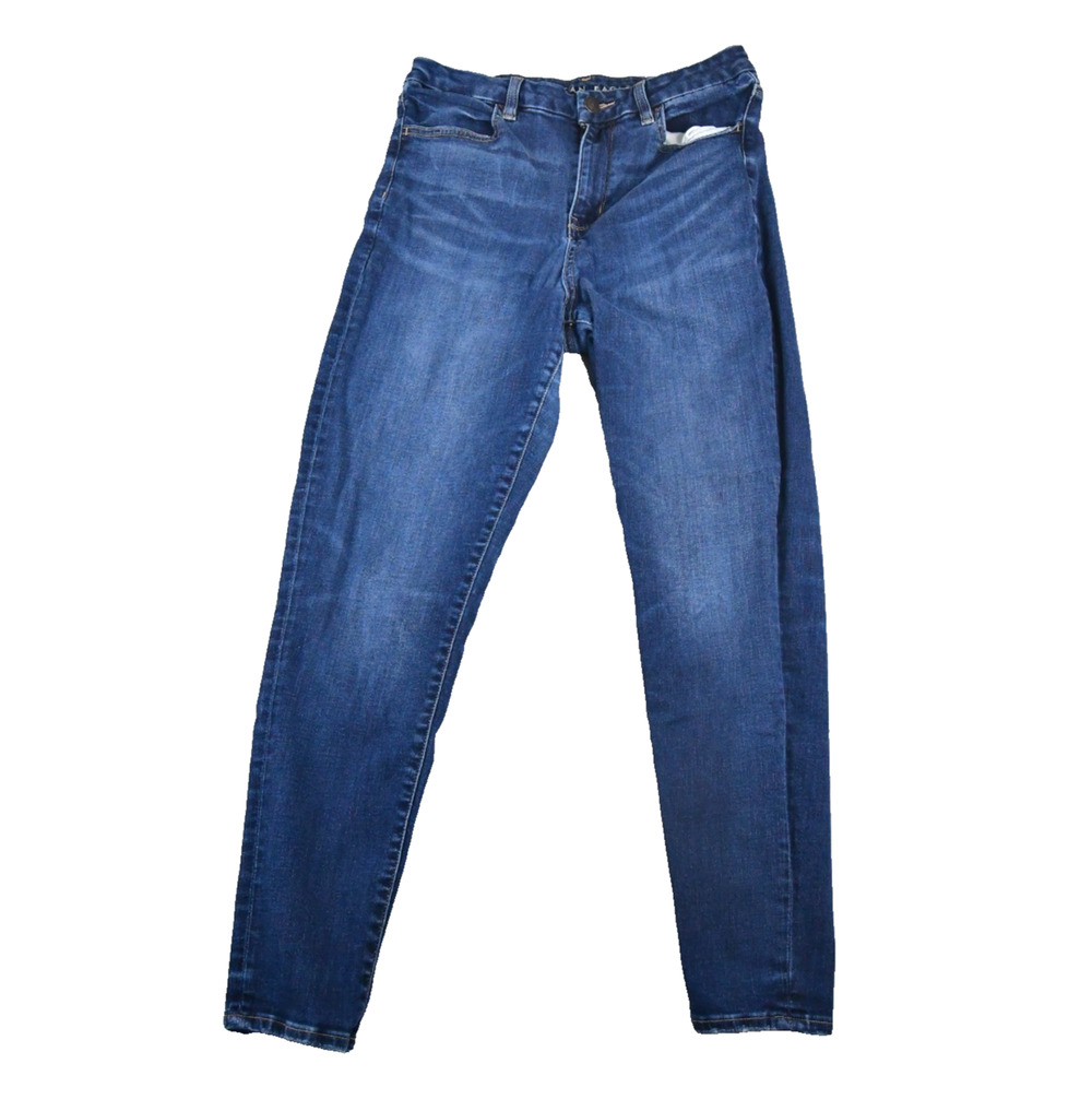 American Eagle Jeans Womens 12 Reg (30x28) Curvy Hi-Rise Jegging Blue Denim